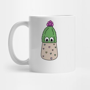 Cute Cactus Design #281: Cute Cactus In Dainty Heart Pot Mug